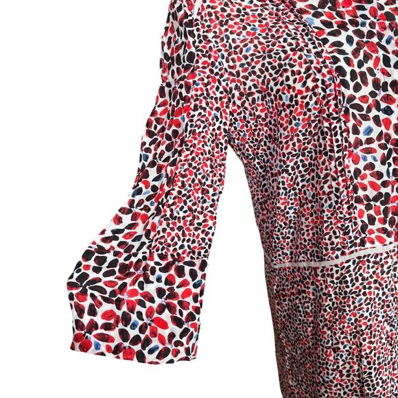 Reiss Anush Red Black White Abstract Print Dress Vintage Look Women’s | Size 4 - Picture 6 of 14